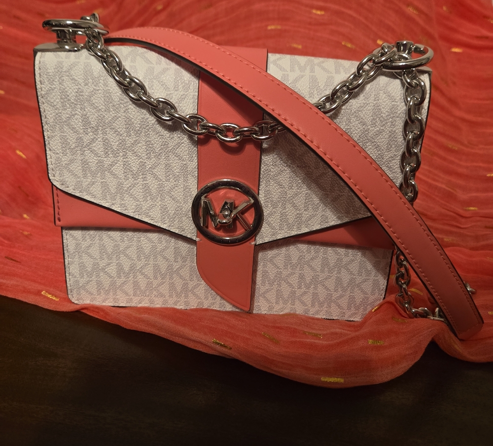 Michael Kors Pink and Cream Crossbody Bag